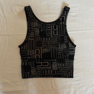Lululemon girls tank top, size 2, black and grey